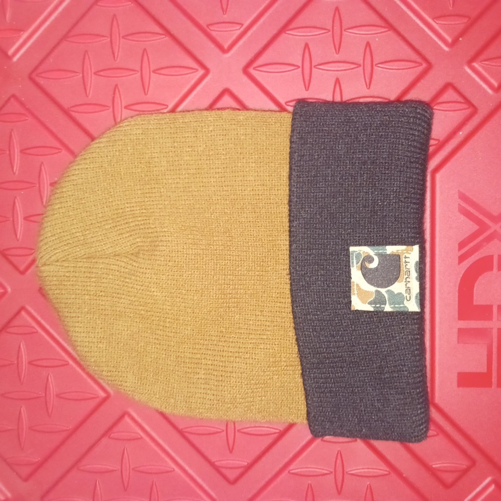 Carhartt Camo, Tan, and Black Youth Beanie